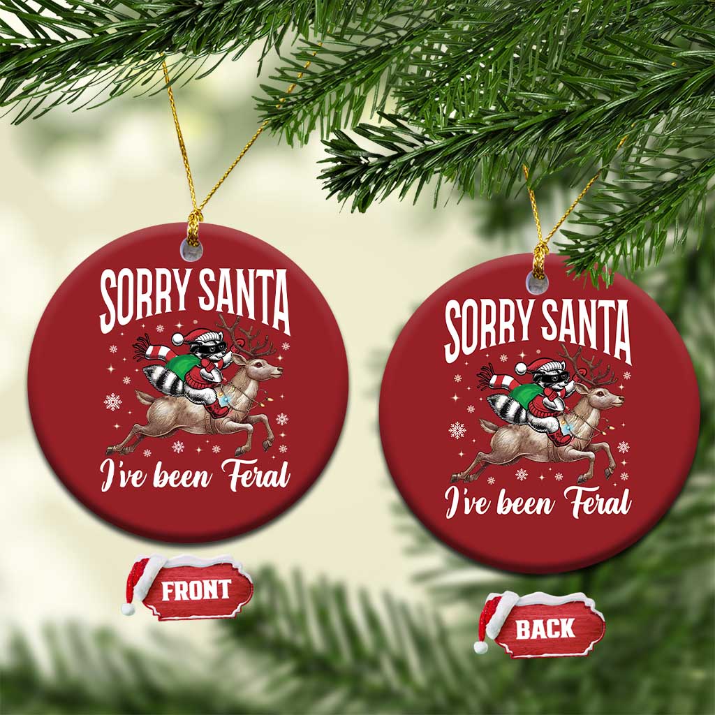Xmas Raccoon Christmas Ornament Sorry Santa I've Been Feral Funny Weird Xmas Gifts TS10