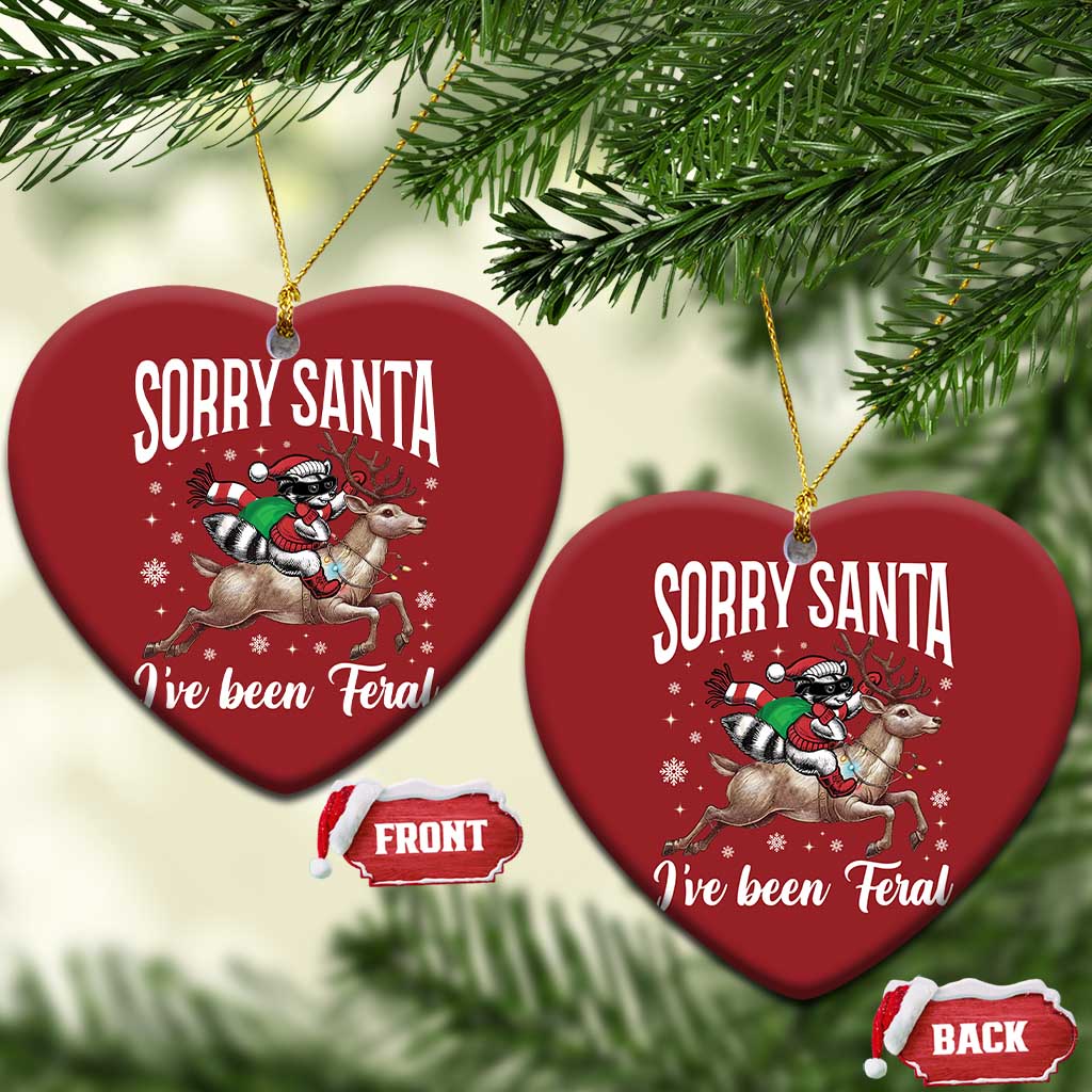 Xmas Raccoon Christmas Ornament Sorry Santa I've Been Feral Funny Weird Xmas Gifts TS10