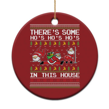 Funny Xmas Christmas Ornament There's Some Horrors In This House Sexy Santa Claus Ugly Xmas TS10