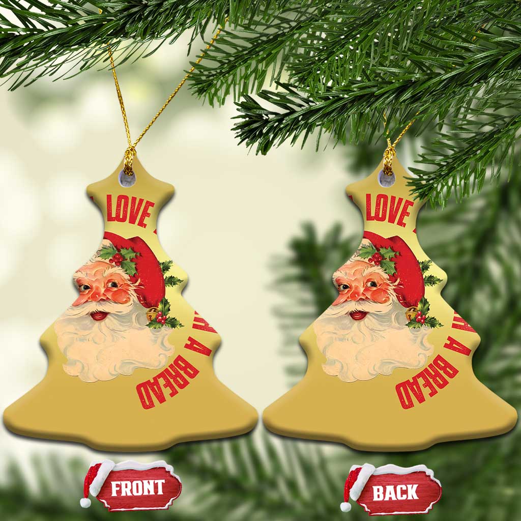 Santa Christmas Ornament Fun Retro I Love A Man With A Beard TS10
