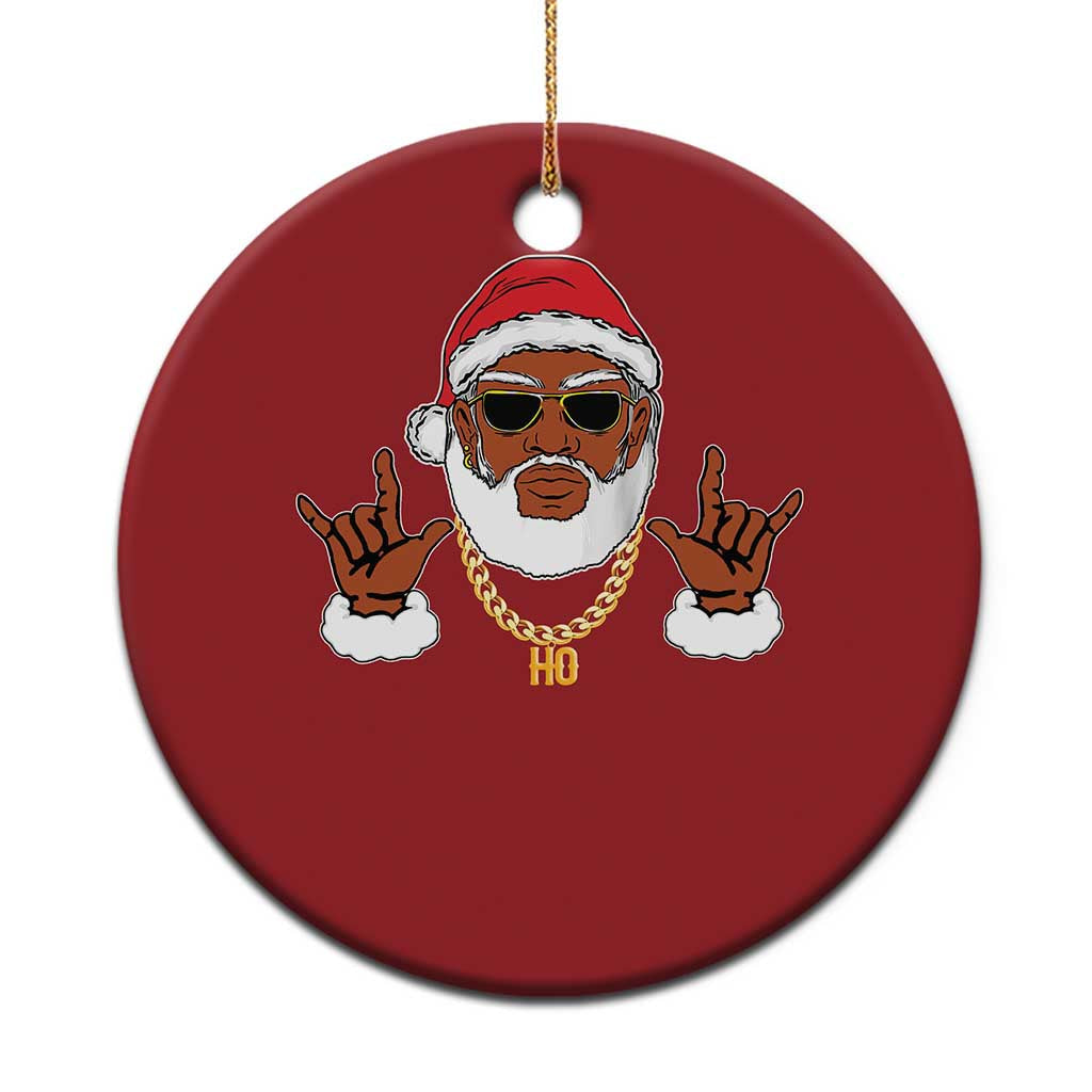 Funny Santa Christmas Ornament Black Hip Hop Santa African American Santa Rapper Fan Gift TS10