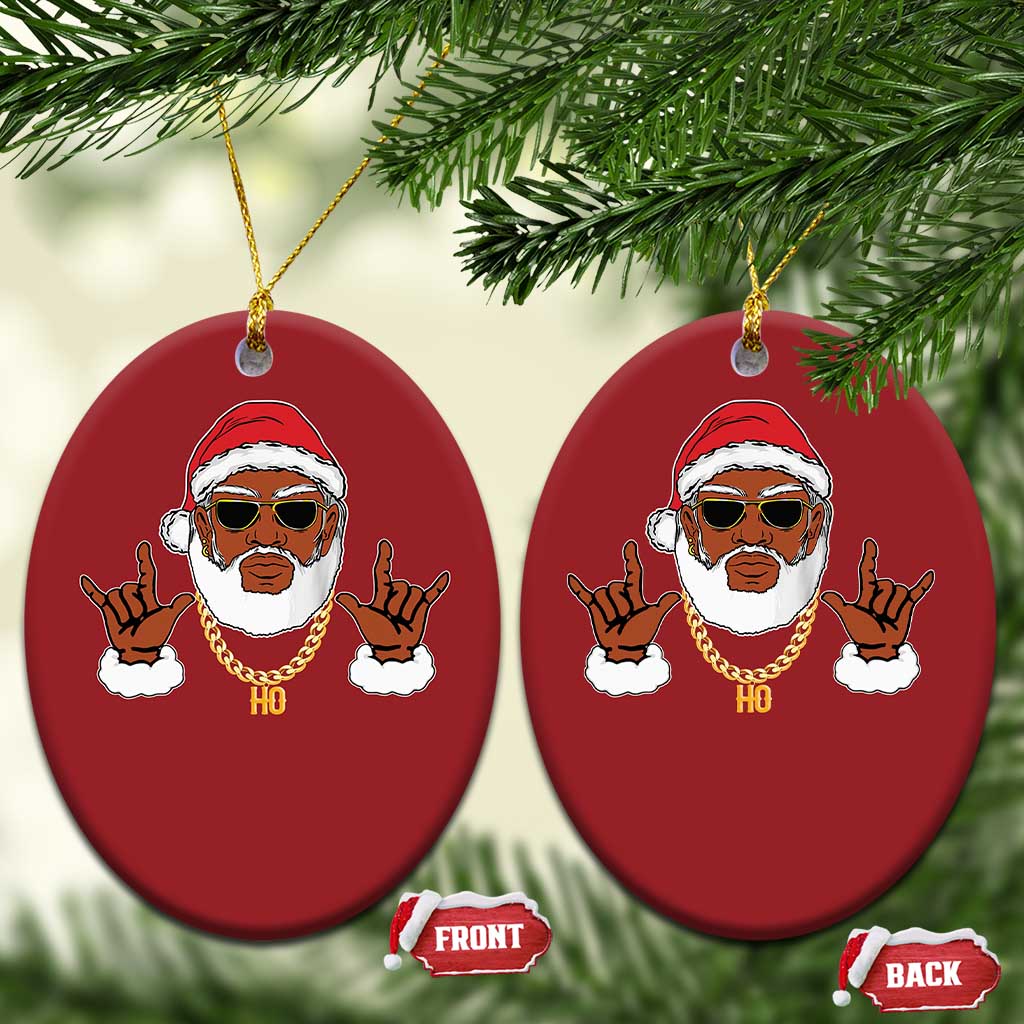 Funny Santa Christmas Ornament Black Hip Hop Santa African American Santa Rapper Fan Gift TS10