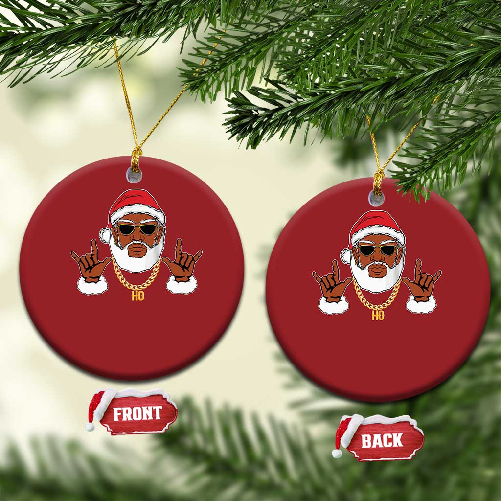 Funny Santa Christmas Ornament Black Hip Hop Santa African American Santa Rapper Fan Gift TS10