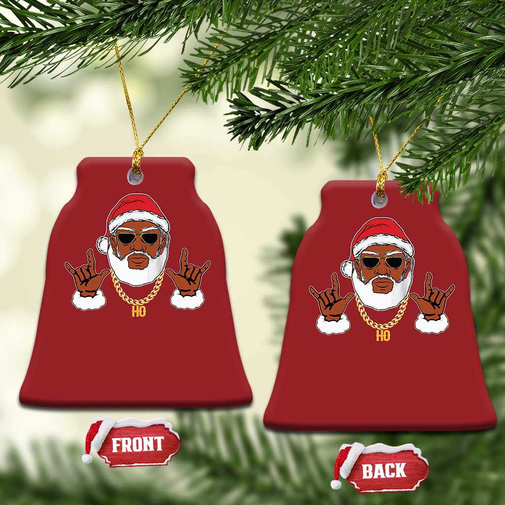 Funny Santa Christmas Ornament Black Hip Hop Santa African American Santa Rapper Fan Gift TS10