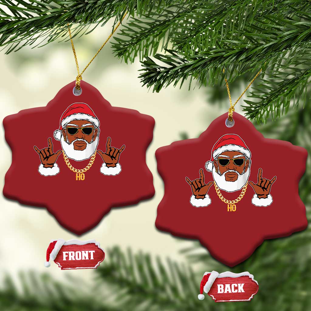 Funny Santa Christmas Ornament Black Hip Hop Santa African American Santa Rapper Fan Gift TS10