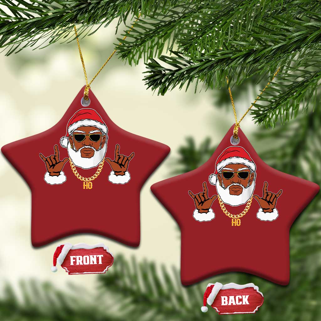 Funny Santa Christmas Ornament Black Hip Hop Santa African American Santa Rapper Fan Gift TS10