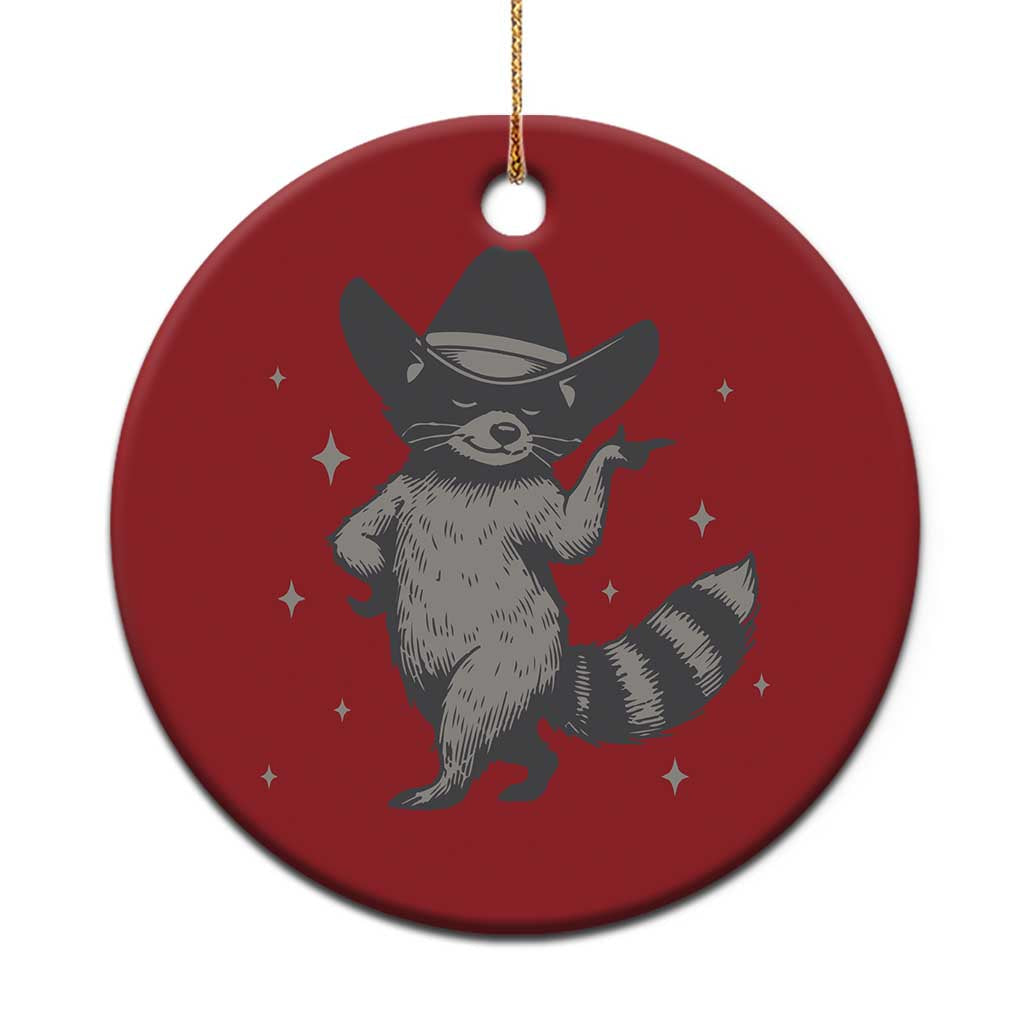 Vintage Raccoon Cowboy Christmas Ornament Cowgirl Trash Panda Western Country TS10