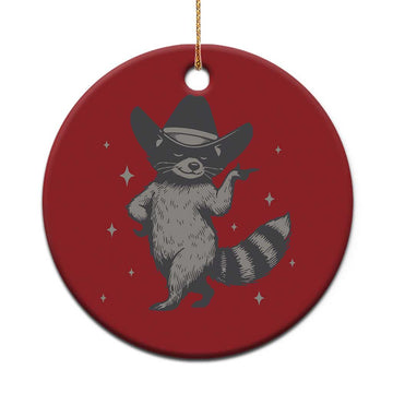 Vintage Raccoon Cowboy Christmas Ornament Cowgirl Trash Panda Western Country TS10