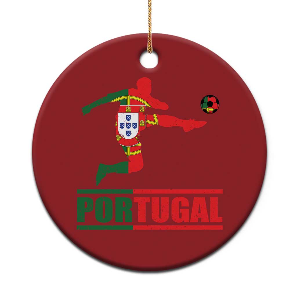 Portugal Soccer Christmas Ornament Portuguese Flag Futebol Football Player TS10