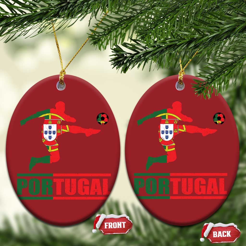 Portugal Soccer Christmas Ornament Portuguese Flag Futebol Football Player TS10