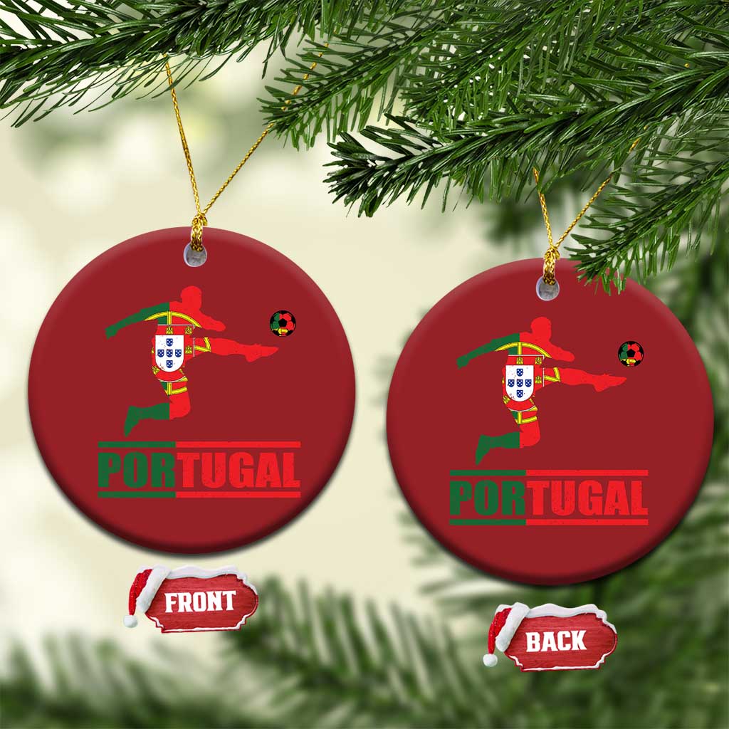Portugal Soccer Christmas Ornament Portuguese Flag Futebol Football Player TS10