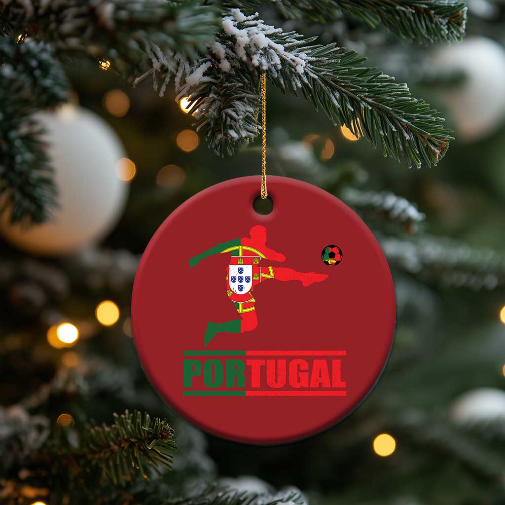 Portugal Soccer Christmas Ornament Portuguese Flag Futebol Football Player TS10