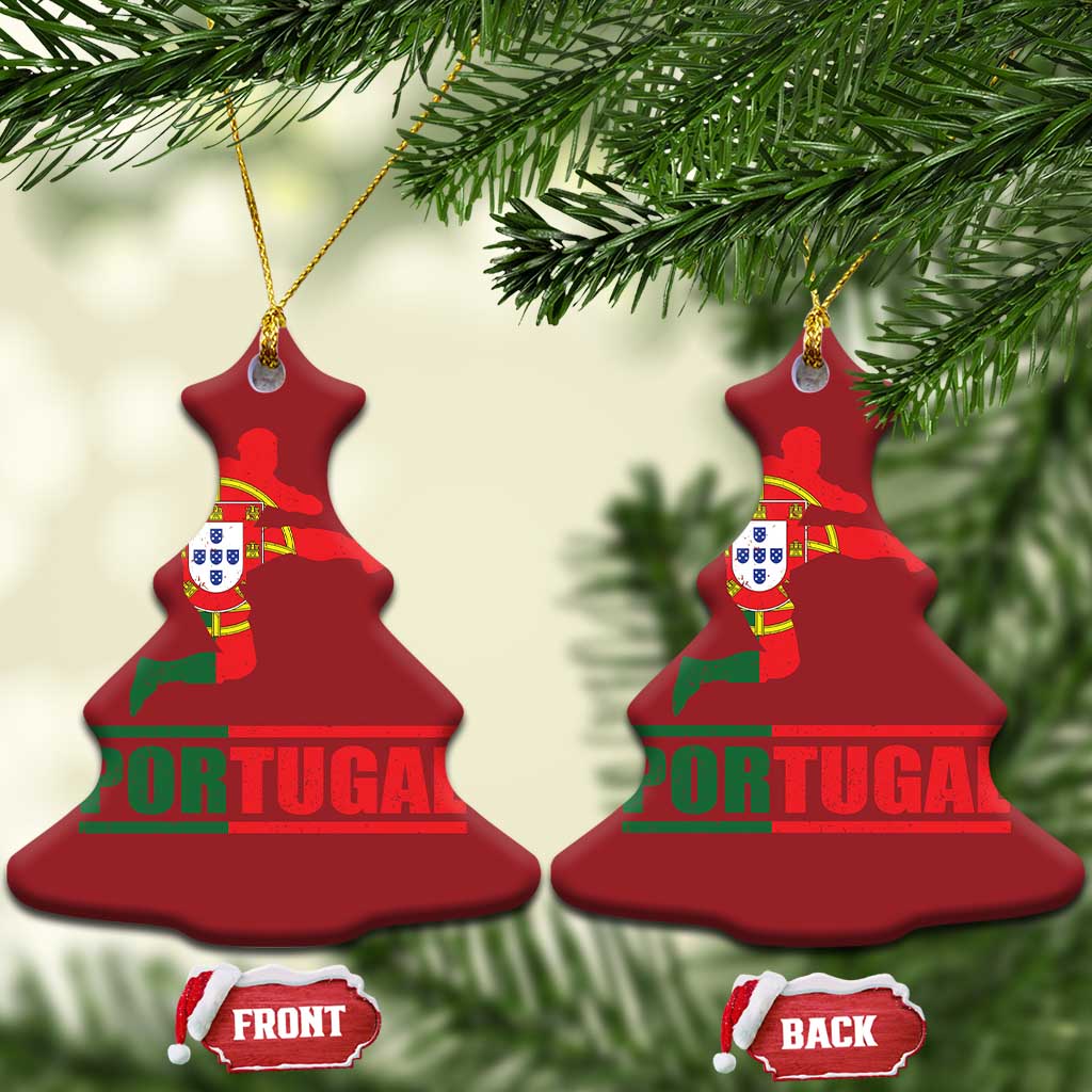 Portugal Soccer Christmas Ornament Portuguese Flag Futebol Football Player TS10
