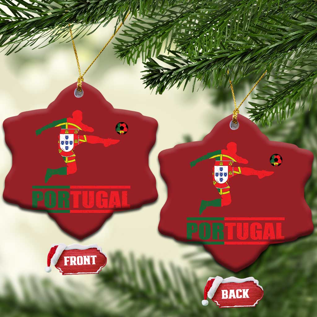 Portugal Soccer Christmas Ornament Portuguese Flag Futebol Football Player TS10