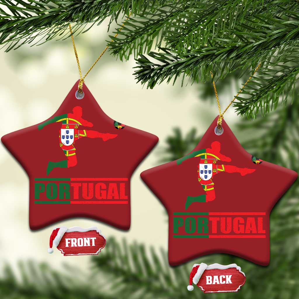 Portugal Soccer Christmas Ornament Portuguese Flag Futebol Football Player TS10