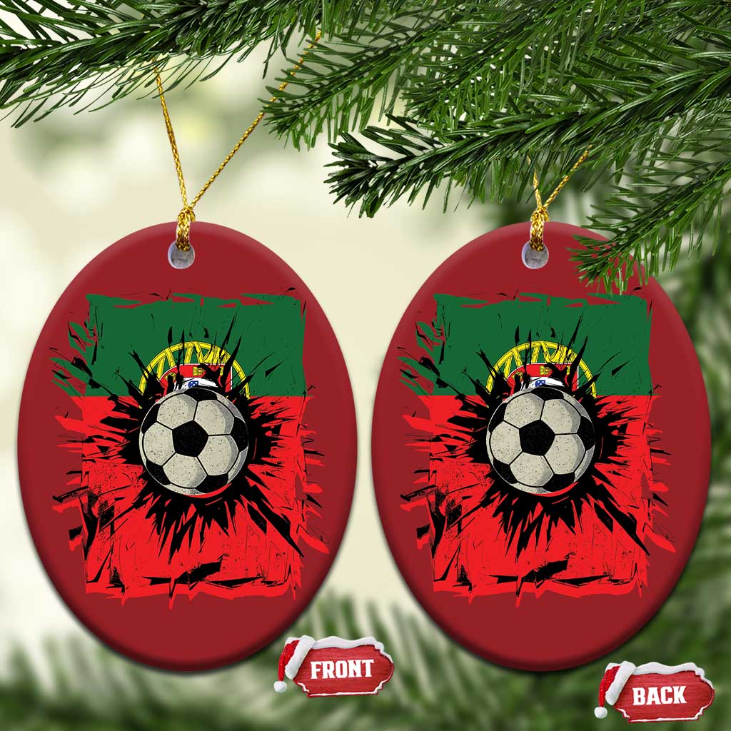Portugal Soccer Christmas Ornament Portuguese Flag Soccer Ball Futebol TS10