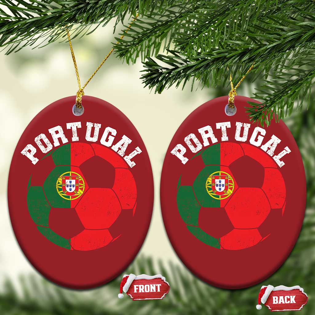 Portugal Soccer Christmas Ornament Portuguese Flag Soccer Ball Futebol Football Fan TS10