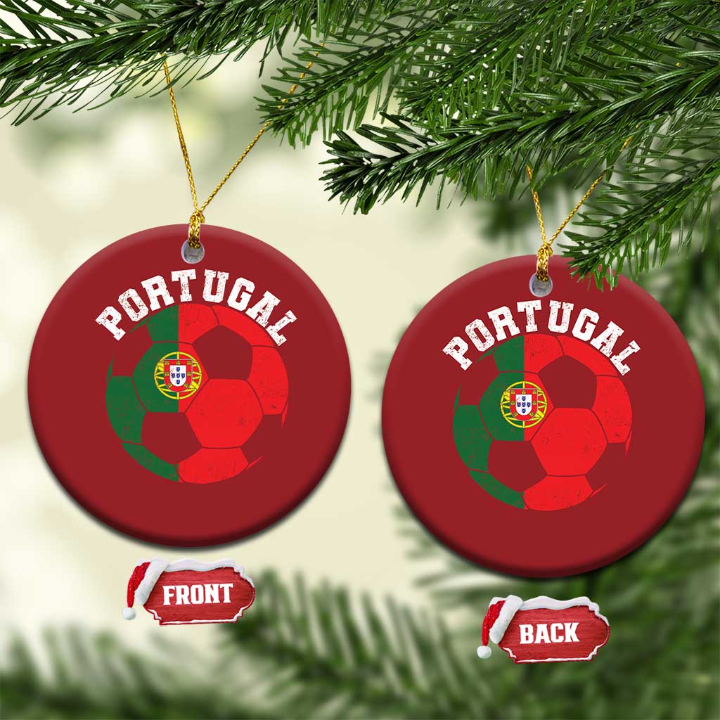 Portugal Soccer Christmas Ornament Portuguese Flag Soccer Ball Futebol Football Fan TS10