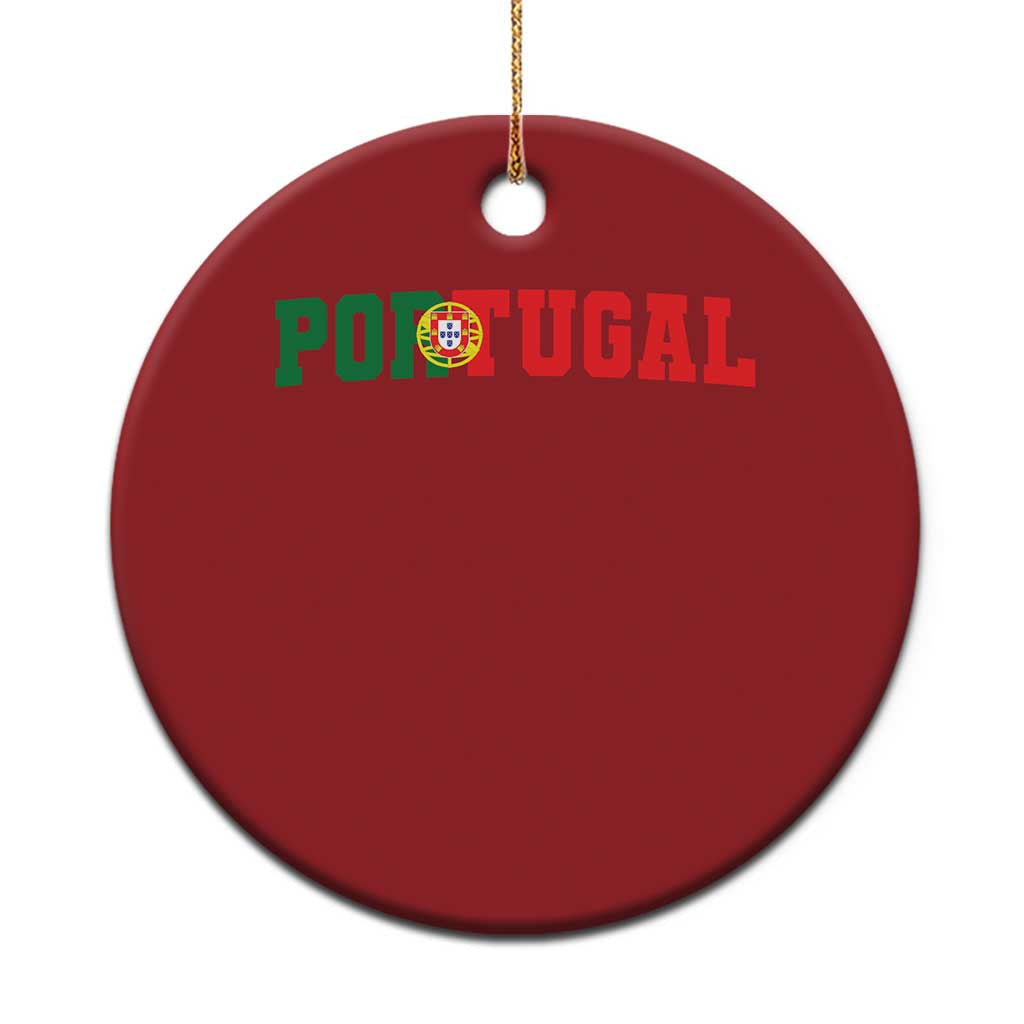 Vintage Portugal Christmas Ornament Classic Portuguese Flag Retro Varsity Futebol TS10