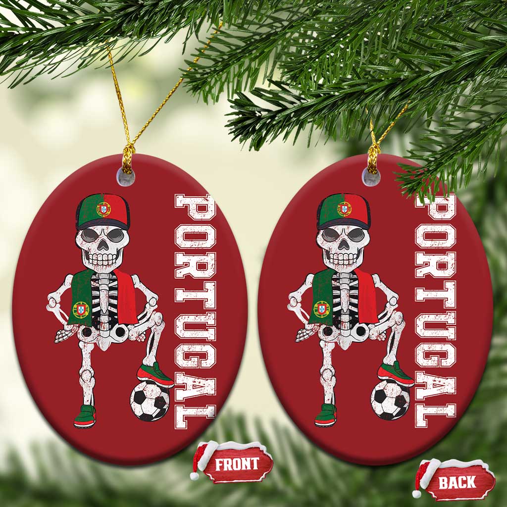 Portugal Soccer Christmas Ornament Skeleton Portuguese Flag Futebol Football Player TS10