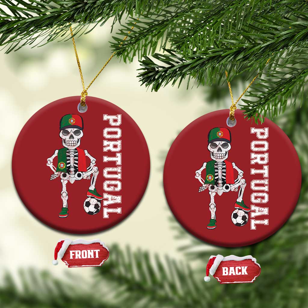 Portugal Soccer Christmas Ornament Skeleton Portuguese Flag Futebol Football Player TS10