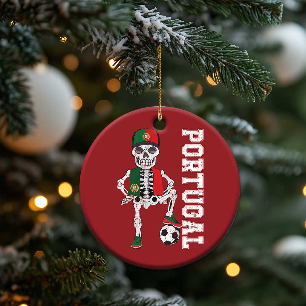 Portugal Soccer Christmas Ornament Skeleton Portuguese Flag Futebol Football Player TS10