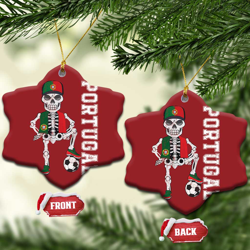 Portugal Soccer Christmas Ornament Skeleton Portuguese Flag Futebol Football Player TS10