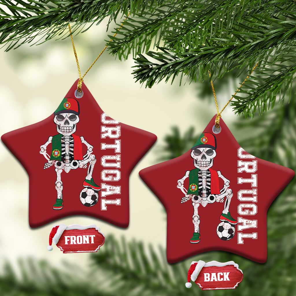 Portugal Soccer Christmas Ornament Skeleton Portuguese Flag Futebol Football Player TS10