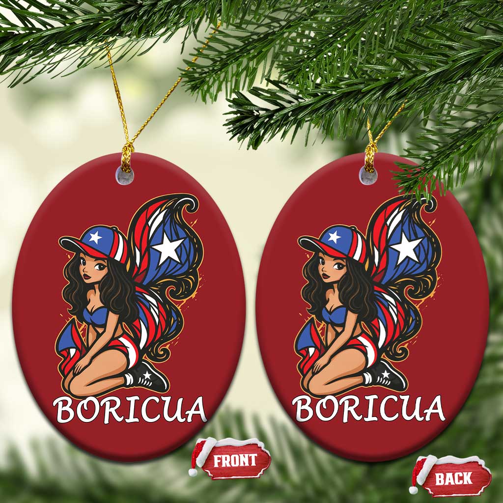 Puerto Rico Pin Up Girl Christmas Ornament Taino Boricua Puerto Rican Flag TS10