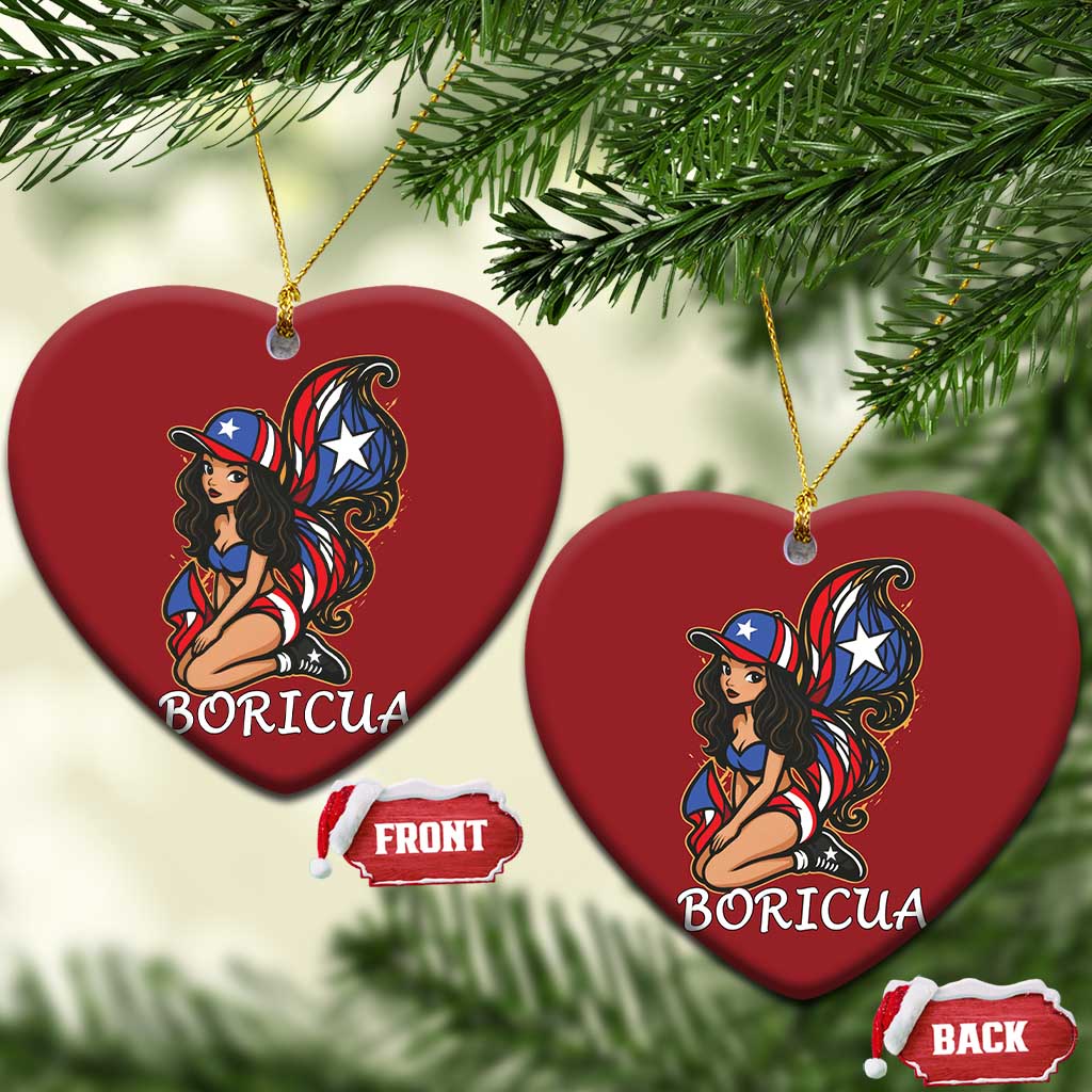 Puerto Rico Pin Up Girl Christmas Ornament Taino Boricua Puerto Rican Flag TS10