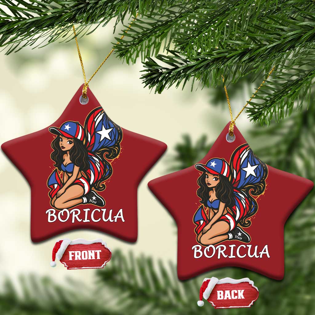 Puerto Rico Pin Up Girl Christmas Ornament Taino Boricua Puerto Rican Flag TS10