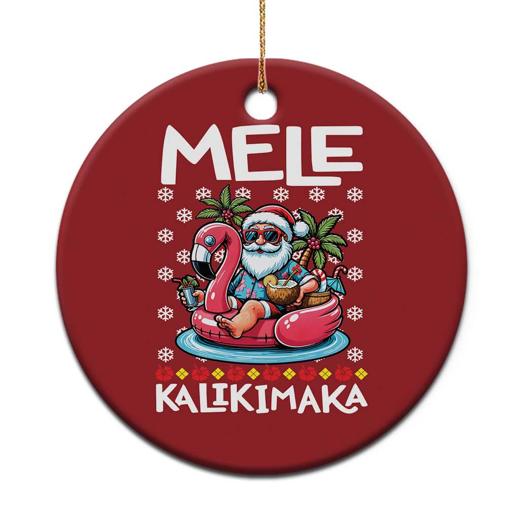 Mele Kalikimaka Hawaiian Christmas In July Hawaii Santa Christmas Ornament Palm Tree Beach Tropical Xmas Gift Family Holiday TS10
