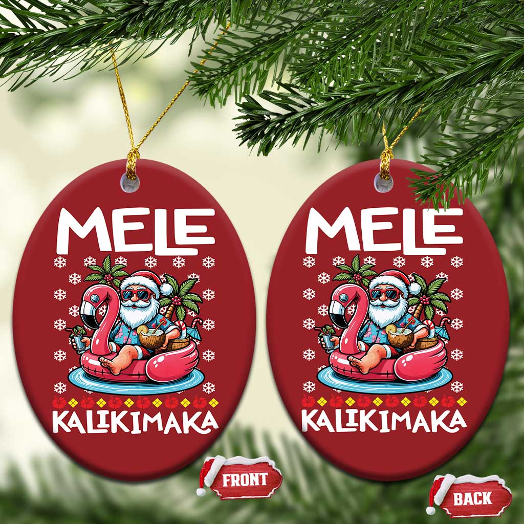 Mele Kalikimaka Hawaiian Christmas In July Hawaii Santa Christmas Ornament Palm Tree Beach Tropical Xmas Gift Family Holiday TS10
