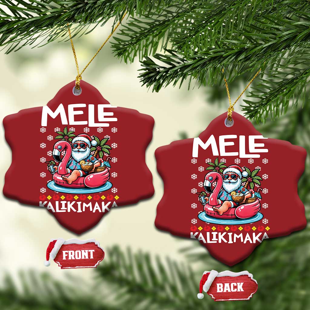 Mele Kalikimaka Hawaiian Christmas In July Hawaii Santa Christmas Ornament Palm Tree Beach Tropical Xmas Gift Family Holiday TS10