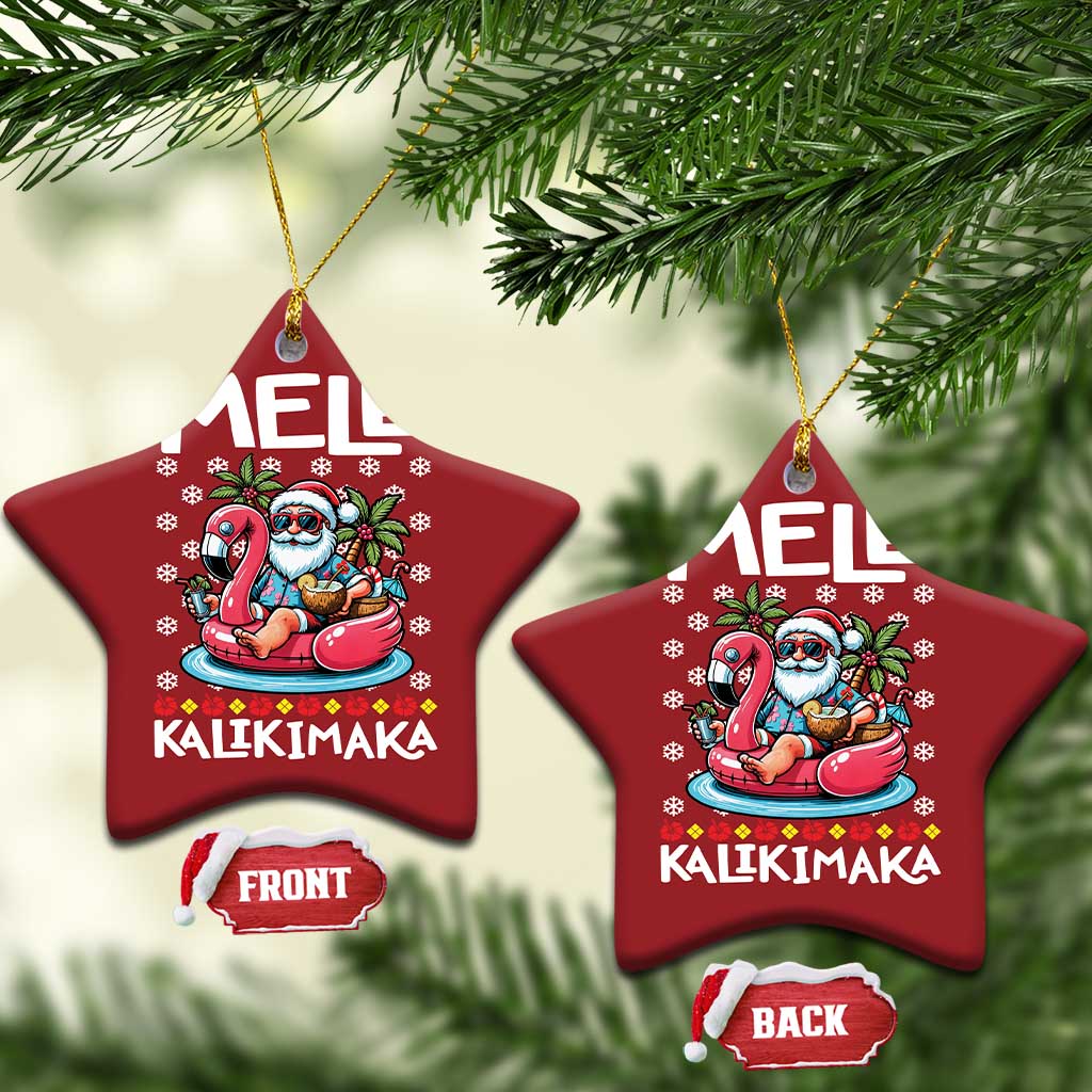 Mele Kalikimaka Hawaiian Christmas In July Hawaii Santa Christmas Ornament Palm Tree Beach Tropical Xmas Gift Family Holiday TS10