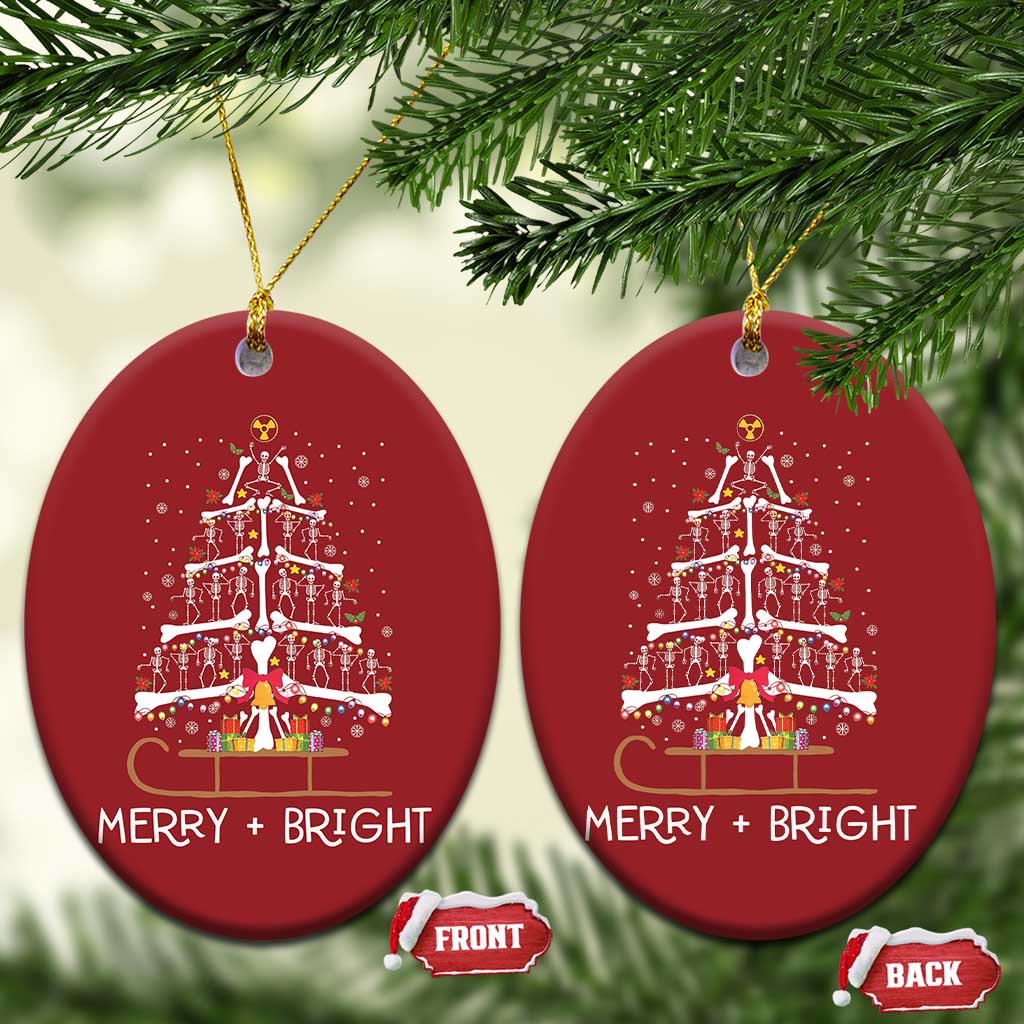 Radiology Christmas Ornament Merry and Bright Dancing Skeleton Xmas Tree Rad Tech Gift TS10