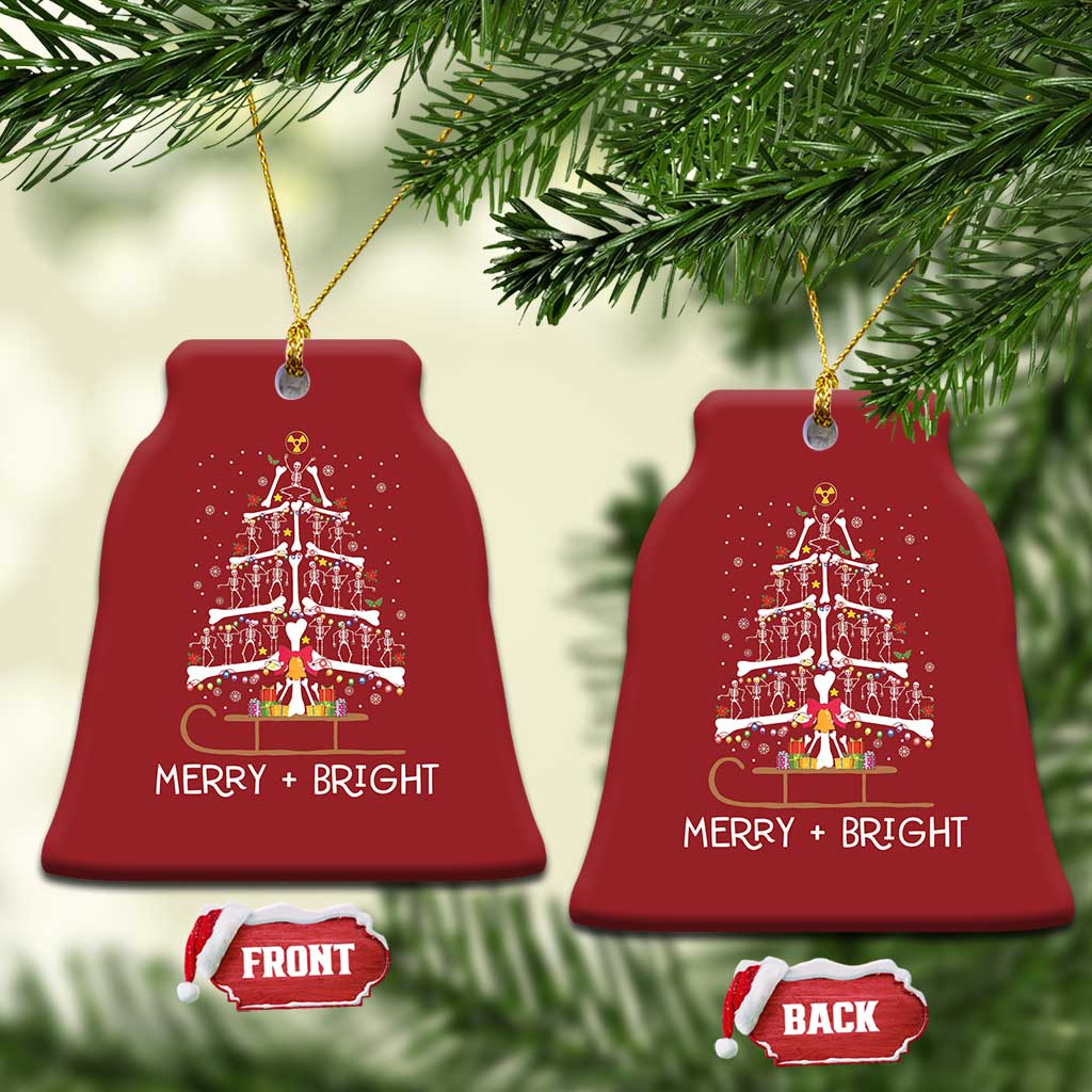 Radiology Christmas Ornament Merry and Bright Dancing Skeleton Xmas Tree Rad Tech Gift TS10