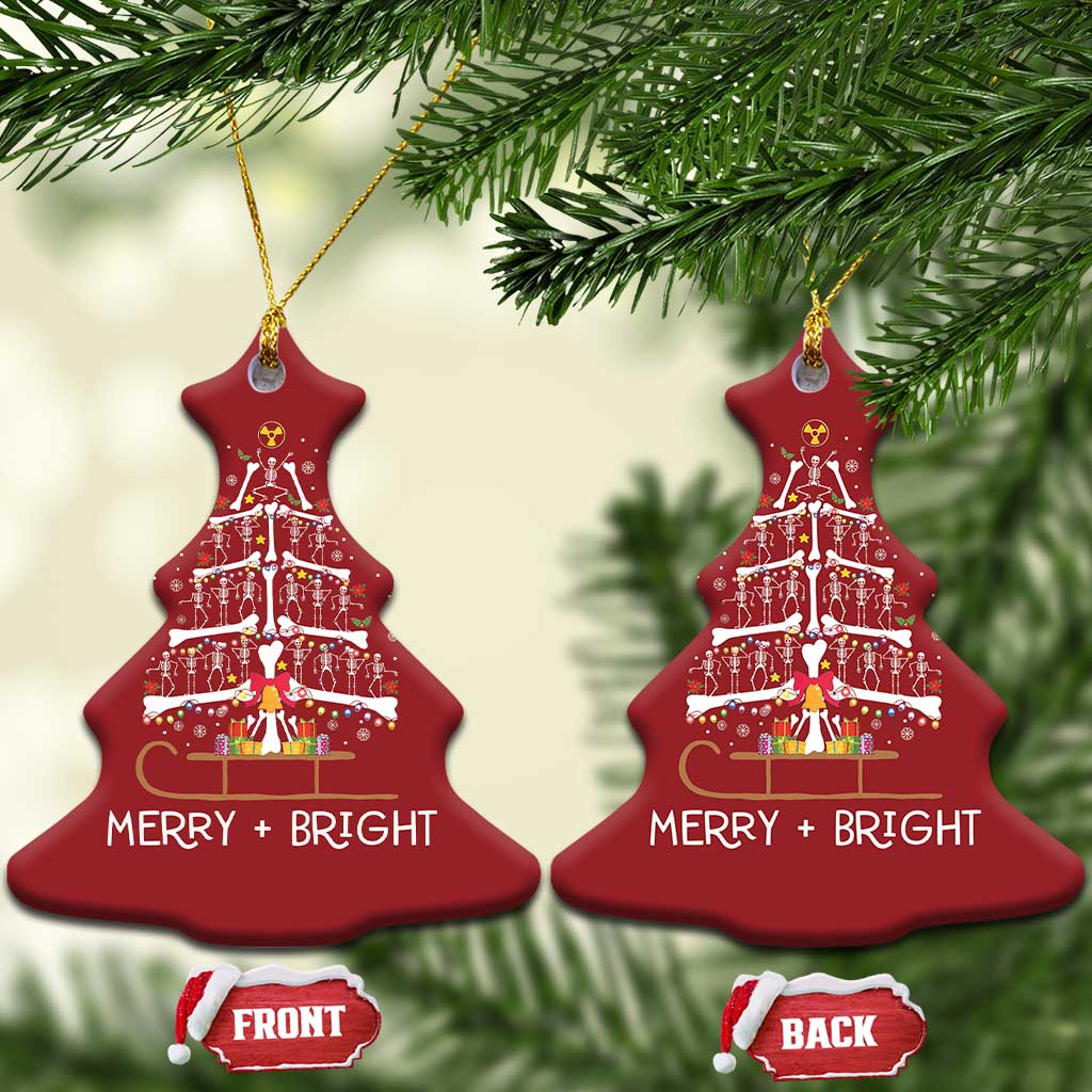 Radiology Christmas Ornament Merry and Bright Dancing Skeleton Xmas Tree Rad Tech Gift TS10