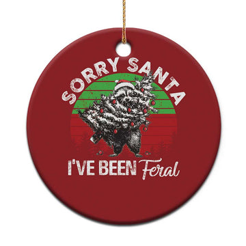 Raccoon Xmas Christmas Ornament Sorry Santa I've Been Feral Retro Xmas Tree TS10