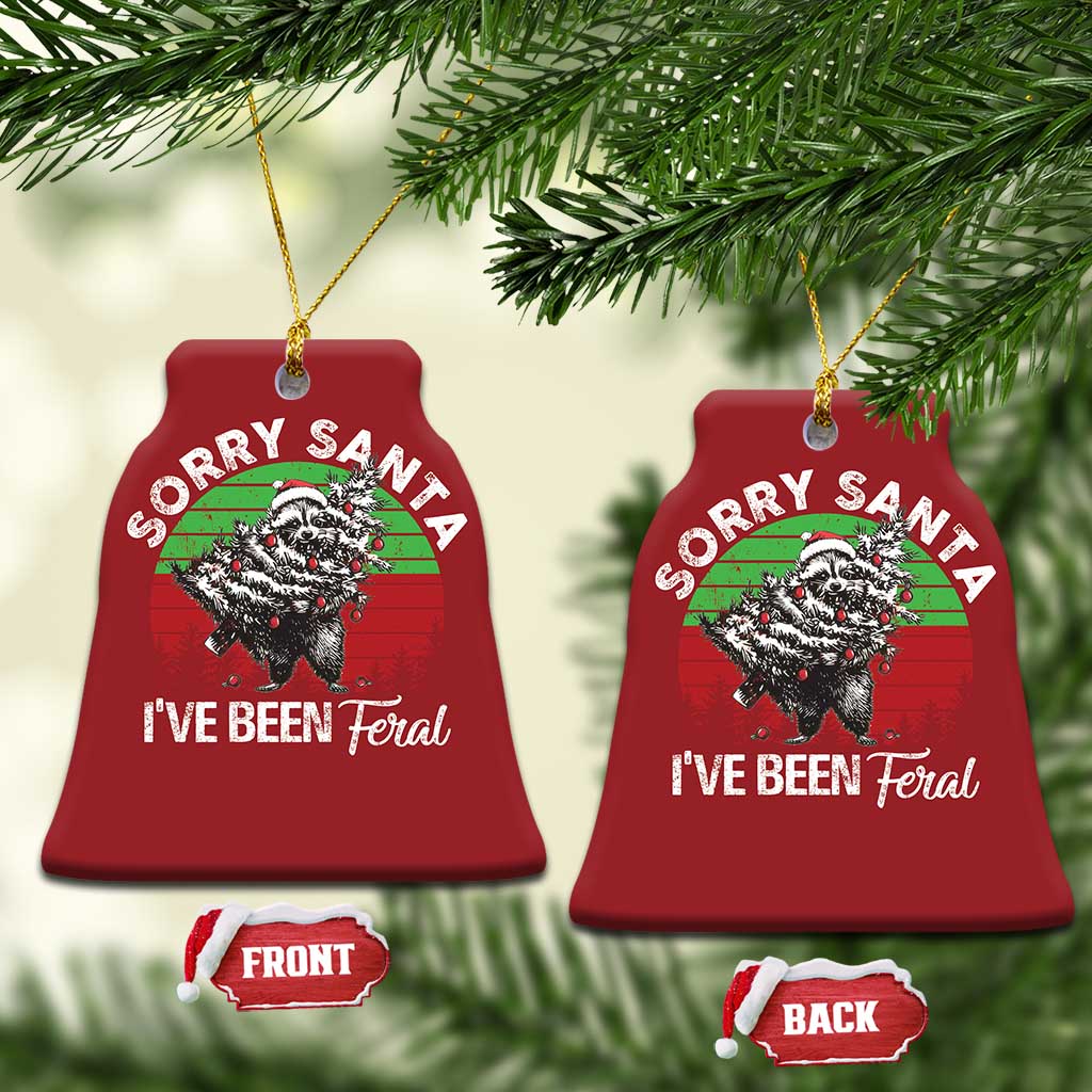 Raccoon Xmas Christmas Ornament Sorry Santa I've Been Feral Retro Xmas Tree TS10