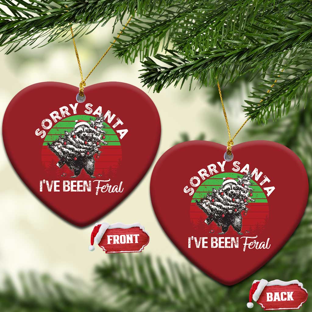 Raccoon Xmas Christmas Ornament Sorry Santa I've Been Feral Retro Xmas Tree TS10