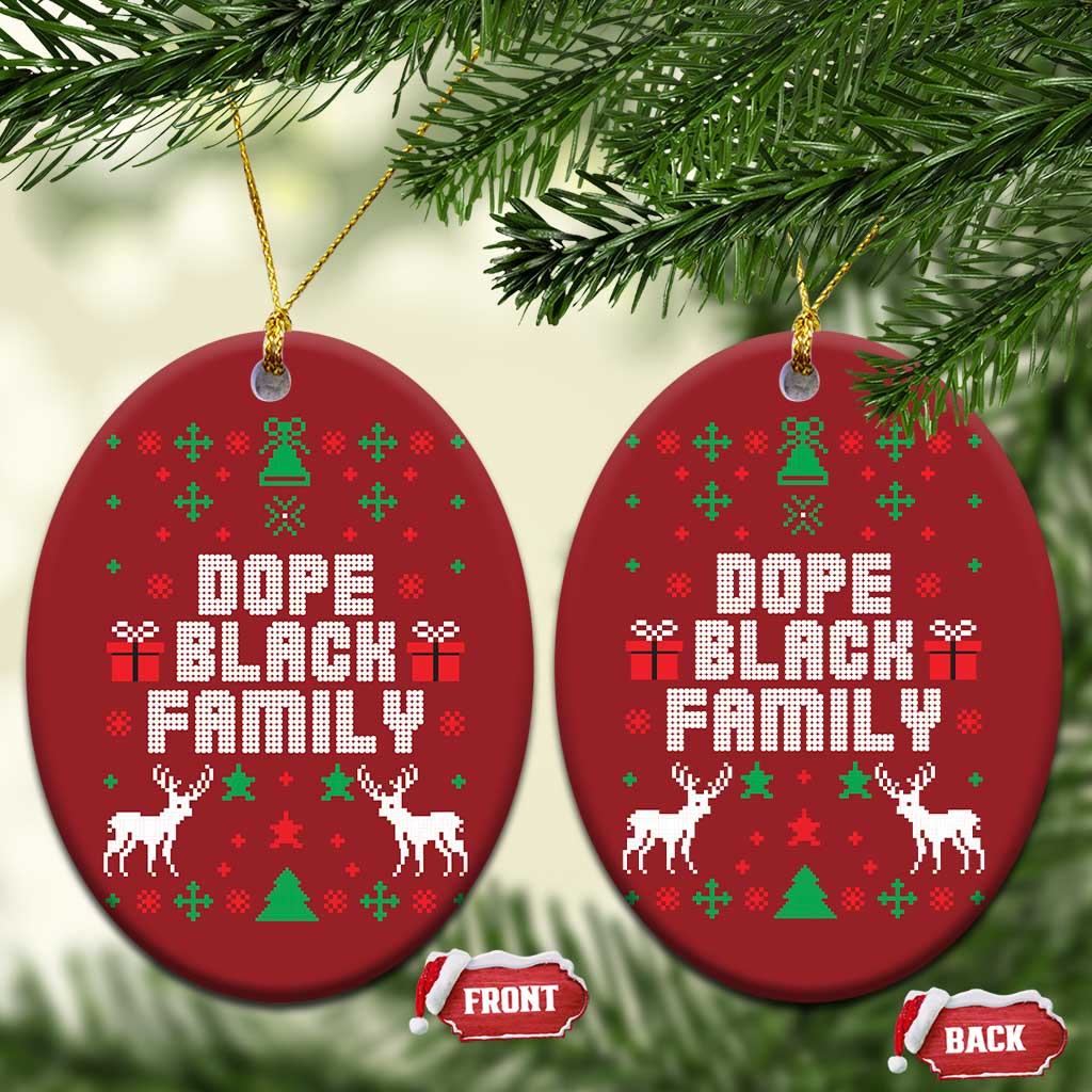 African American Family Christmas Ornament Dope Black Family Matching Ugly Christmas TS10