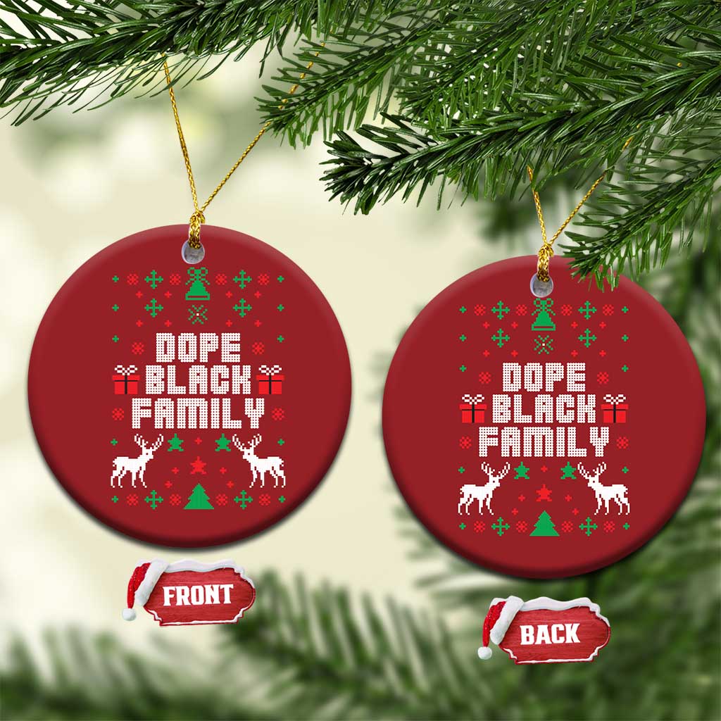 African American Family Christmas Ornament Dope Black Family Matching Ugly Christmas TS10