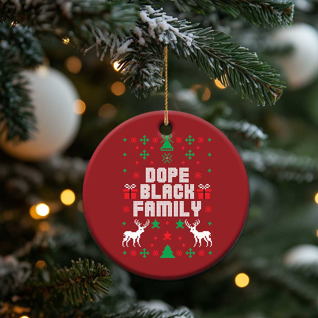 African American Family Christmas Ornament Dope Black Family Matching Ugly Christmas TS10