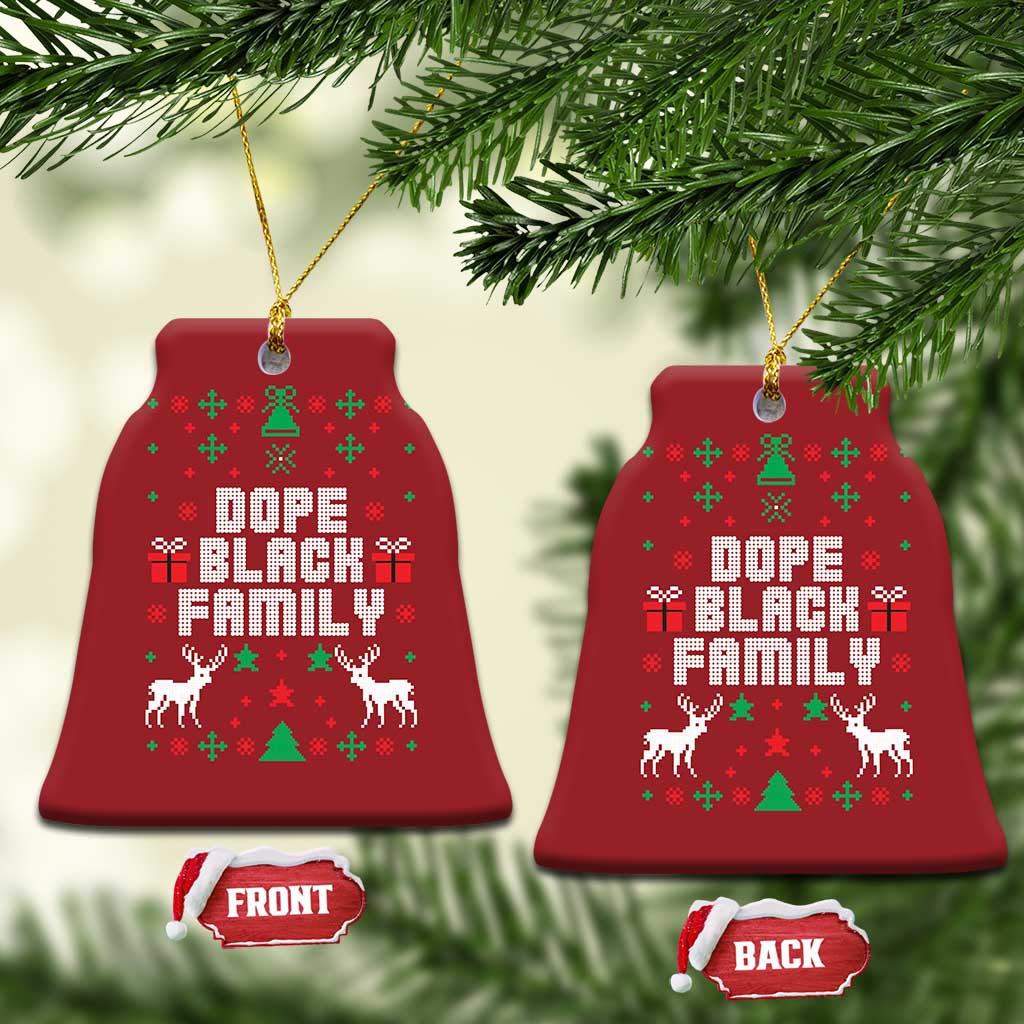 African American Family Christmas Ornament Dope Black Family Matching Ugly Christmas TS10