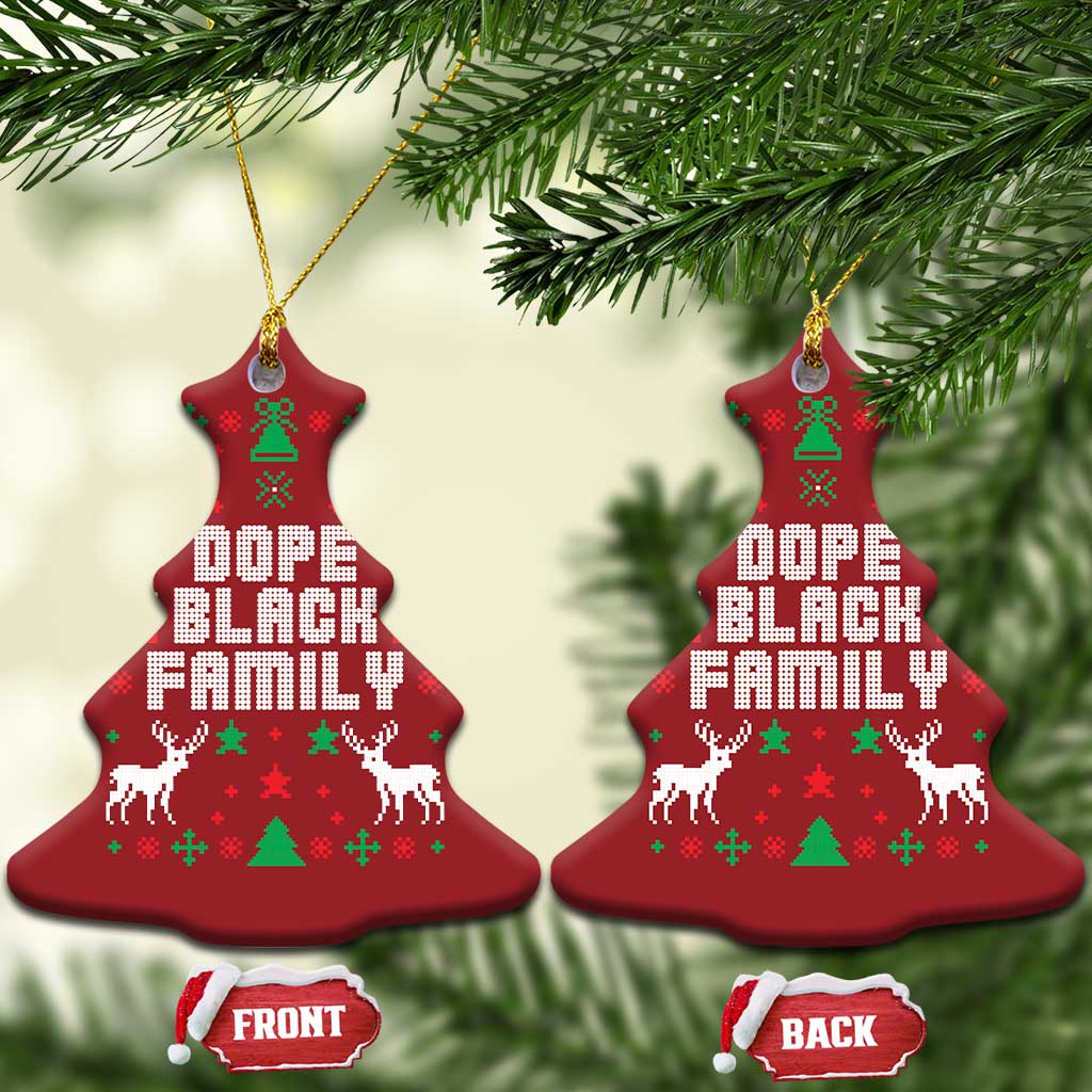 African American Family Christmas Ornament Dope Black Family Matching Ugly Christmas TS10