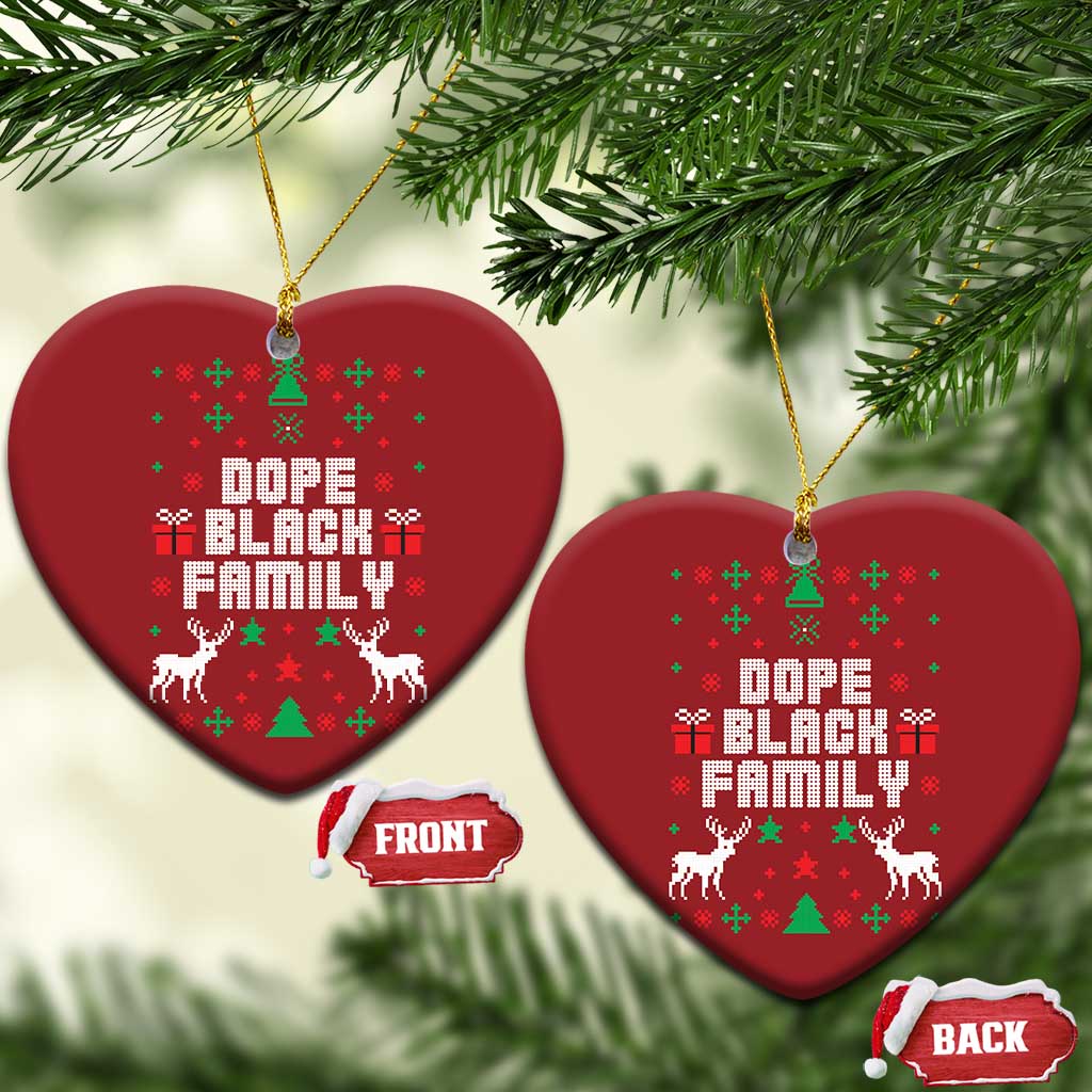 African American Family Christmas Ornament Dope Black Family Matching Ugly Christmas TS10
