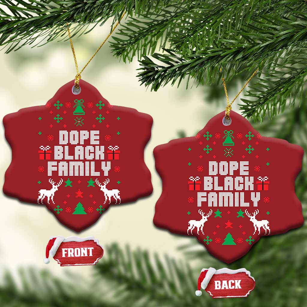 African American Family Christmas Ornament Dope Black Family Matching Ugly Christmas TS10