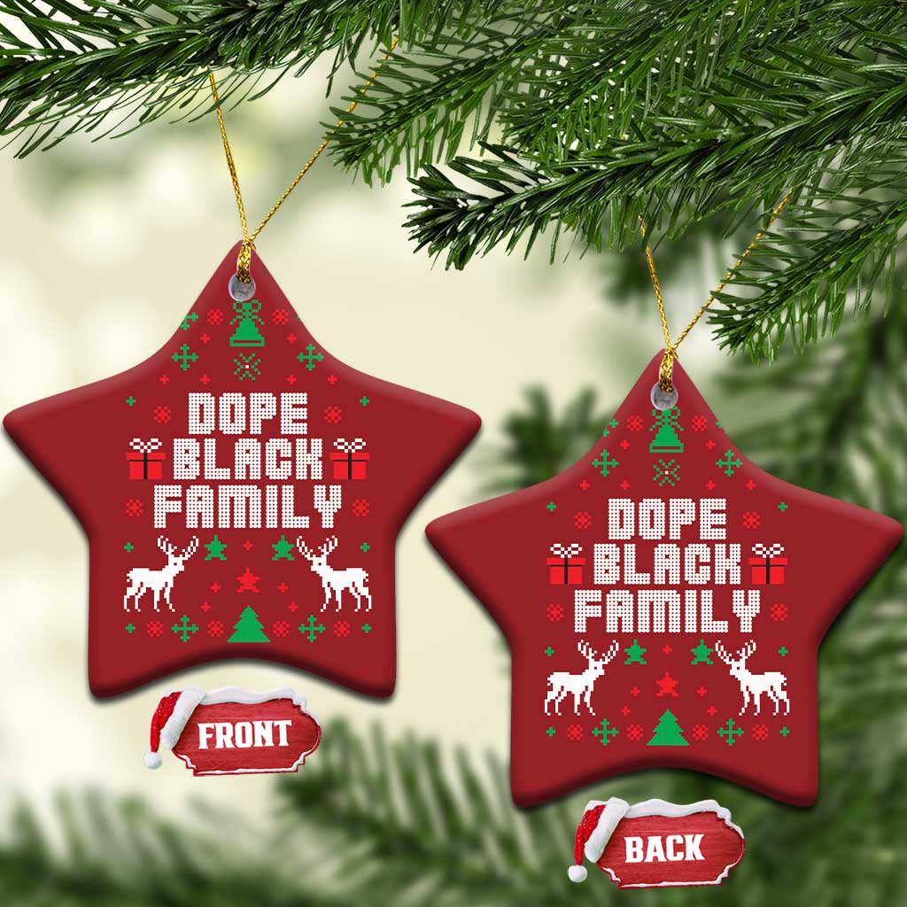 African American Family Christmas Ornament Dope Black Family Matching Ugly Christmas TS10