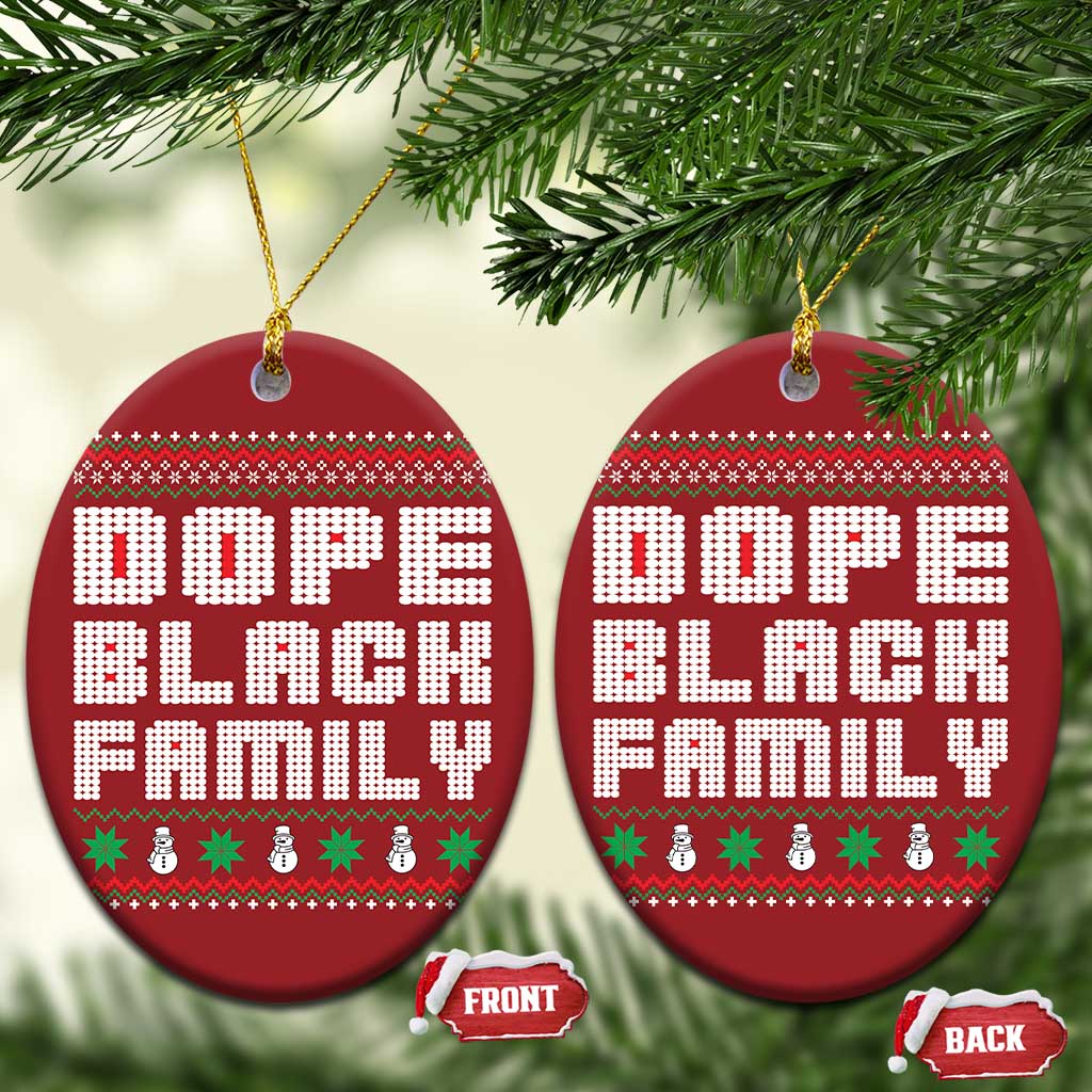 African American Family Christmas Ornament Dope Black Family Matching Ugly Xmas TS10